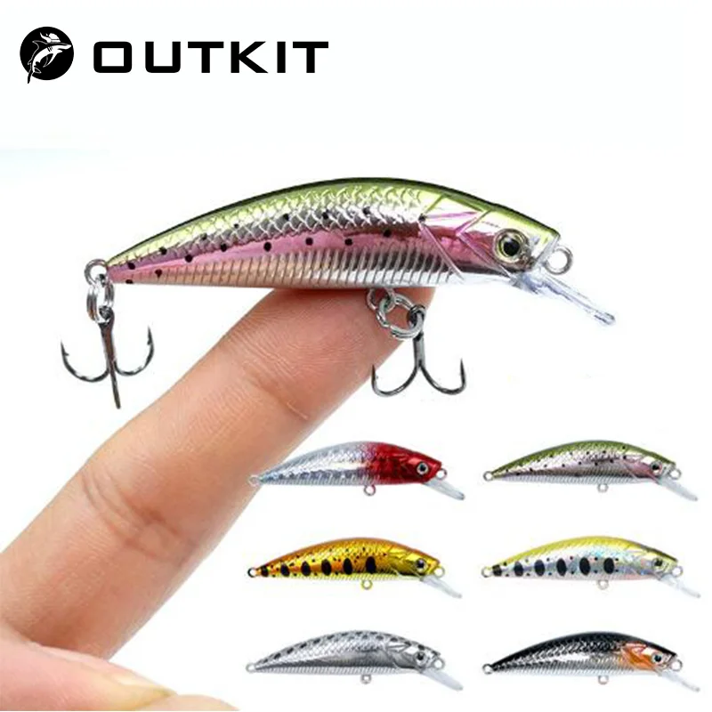 New 5cm 6g Minnow Stream Fishing Lure Mini Trout Baits Small Whopper Vibrating Light Sinking Fish Crankbait Japan Winter Tackle