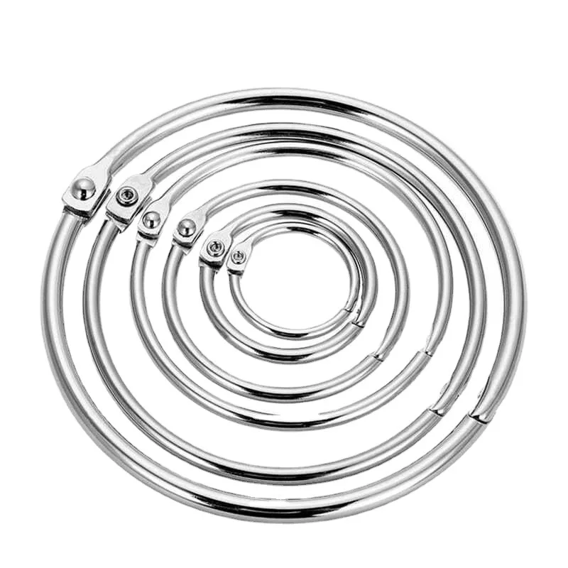loose leaf binder ring steel book binding ring metal snap clips open metal silver book rings for office stationery