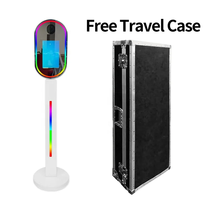 Custom 13.3Inch Touch Screen Mini Computer Mirror Touch Screen Photo Booth Selfie Portable Photo Booth Flight Case Wedding Party