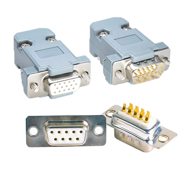 Solder free DB9 female male 9-pin serial port solder free connector COM port RS232 / 485 connector 9p plug