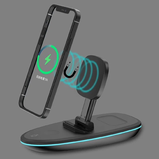 Новинка, многофункциональная беспроводная зарядка для телефона, подставка для смартфона 15 Вт, беспроводное зарядное устройство Qi для устройств Apple