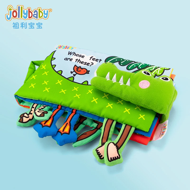 Jollybaby European Sale Online 3D Stuffed Cartoon Learning Animal Baby tummy time Cloth Book