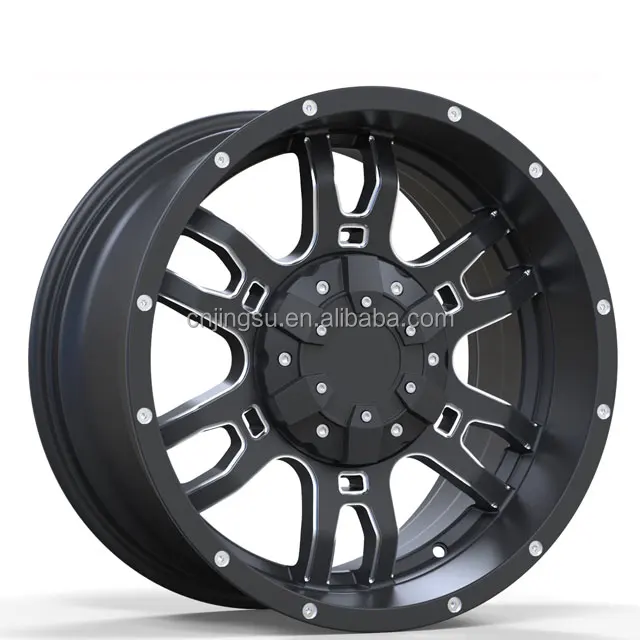 17x9 Inch 12x139.7 12x135 ET 10 CB 106.1 Deep Dish Milling Spokes 4x4 Aluminum Alloy Wheels Rims