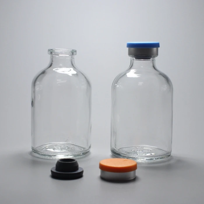 Clear Glass Bottles 50ml for Injection With