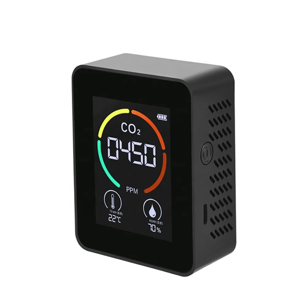 K06 Air quality CO2 test carbon dioxide meter Gas detector temperature humidity blacklight USB Recharge CO2 Monitor sensor