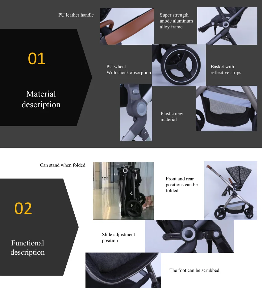 2020 hot sale 3 in one baby stroller