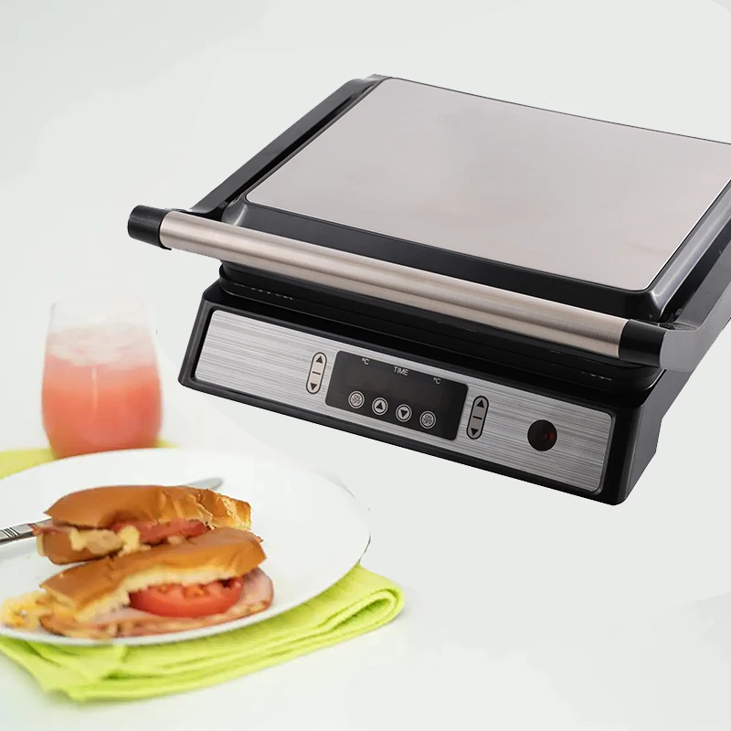 Free Sample Digital Toaster With Panini Temperature Range Function Stainless Steel Smart Electric Panini Griddler