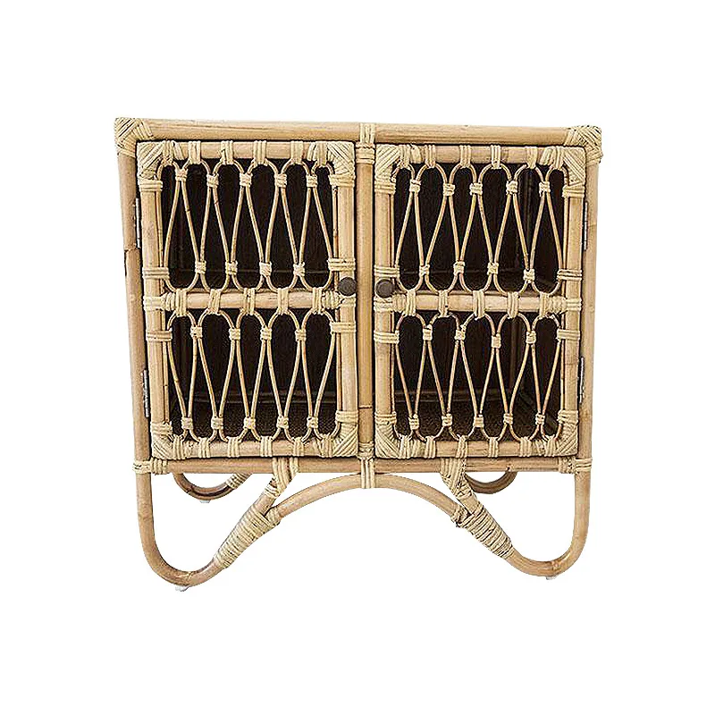 
High Quality Rural Bedroom Multi-Functional Rattan Cane Storage Cabinet 