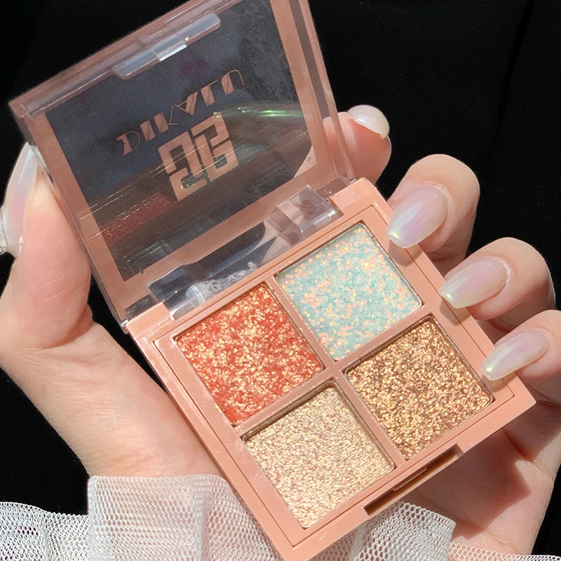 4 Colors   small  Eyeshadow Palette 2022 New Trending Private Label Satin Peach
