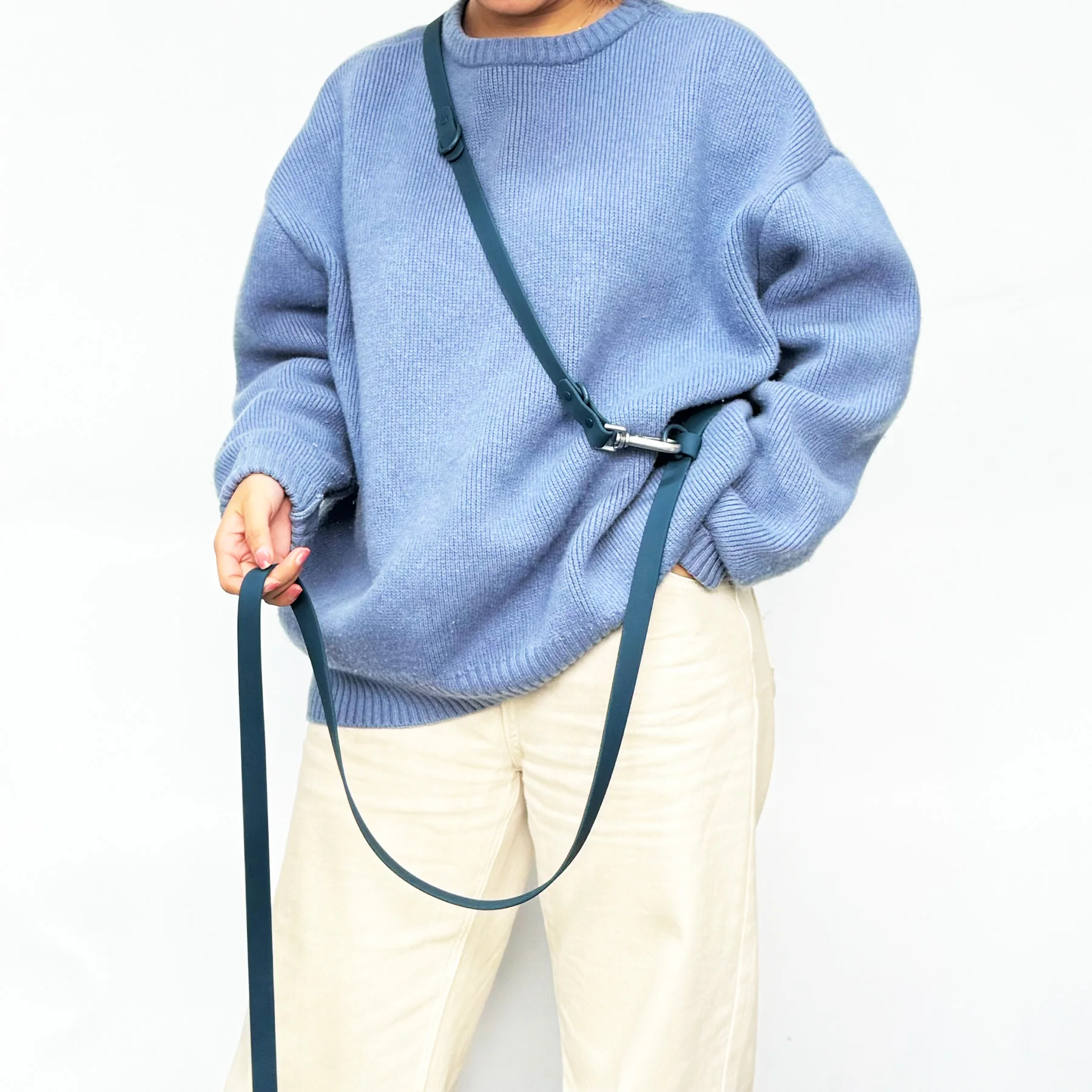 Custom 5 in one PVC Hand Free Pet Leash For Medium Large Dog With Adjustable D Buckle Waterproof Lead No Handle Dog Leash