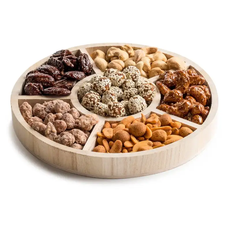 Подарочная корзина для орехов, секционный деревянный поднос для шоколада для еды