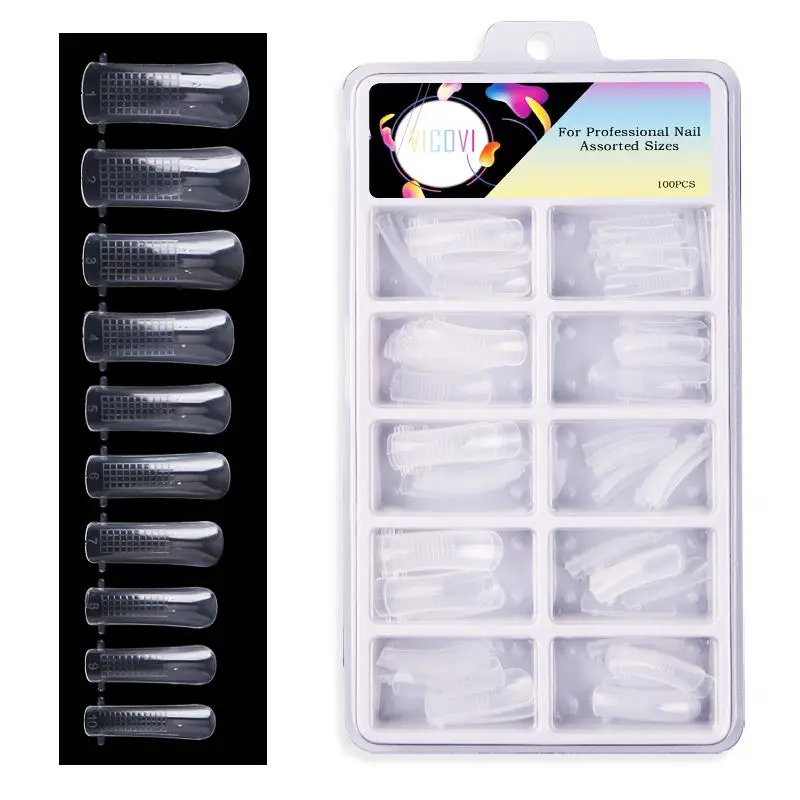 Network Explosion Nail French Long Pointless Armor Transparent Patch 550 Pieces Factory Direct Sales