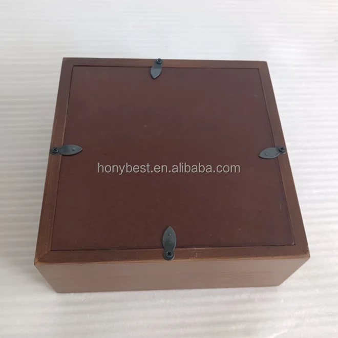 Durable Home or Office Decor Walnut Color Pine Wood Shadow Box Frame Display Case Wooden Memory Box Frame For Wall and Tabletop