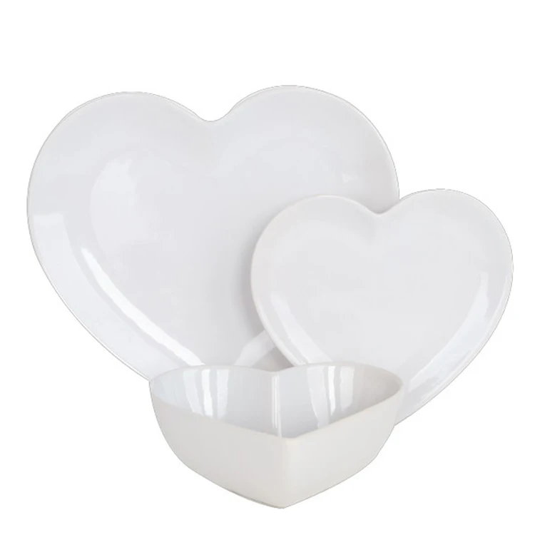 Home.Restaurant.Bar.Hotel.Wedding China dinner tableware solid stoneware heart shape 18pcs ceramic dinnerware set