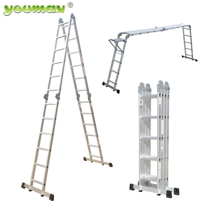 multifunctional ladder for sale  EN131 7 in 1 Folding Adjustable Telescoping Aluminium Extension Ladders