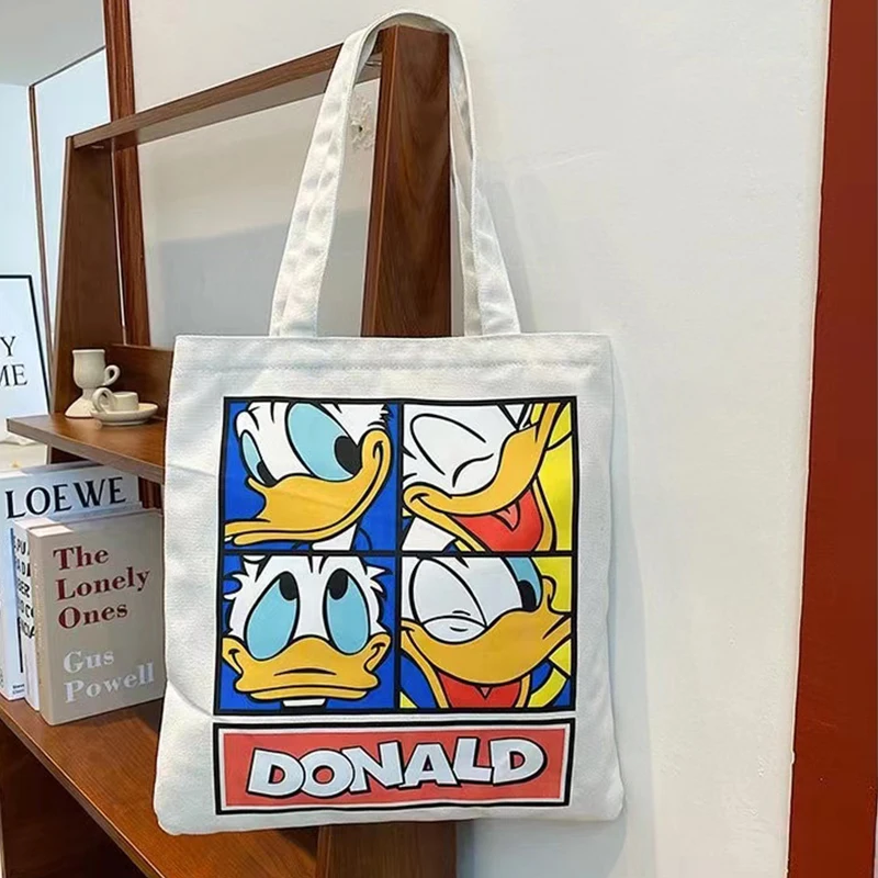 New Fashion Luxury Cotton Canvas Tote Bag Custom Printed Logo With Leather Handle