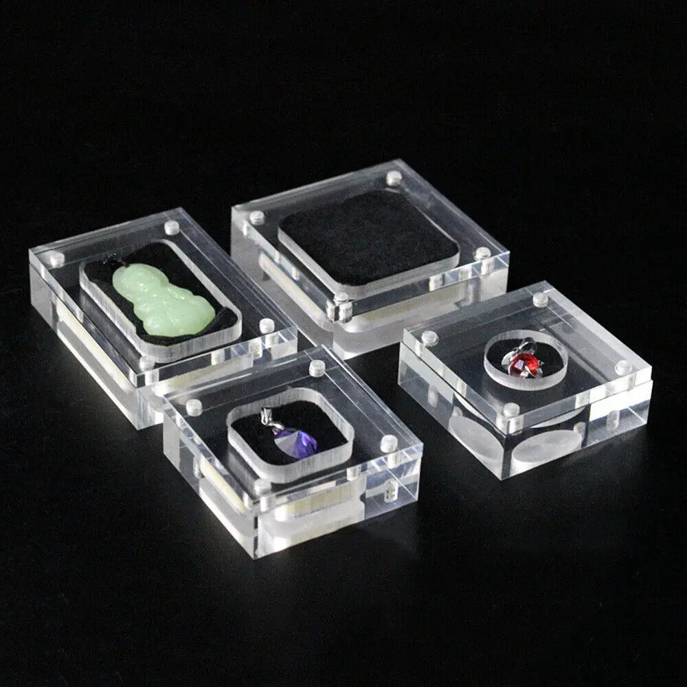Acrylic Jewelry Storage Box Loose Diamond Beads Display Box with Magnetic Cover Gem Holder Organizer