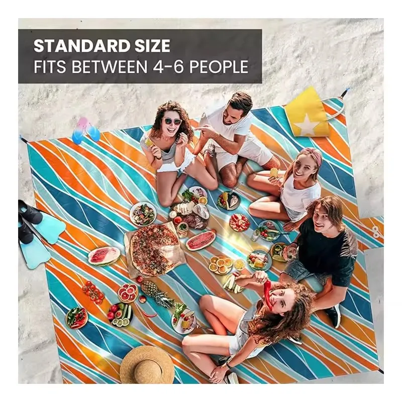 Outdoor LOW PRICE  Camping 210D Nylon  Durable And Waterproof Beach Blanket With Sides