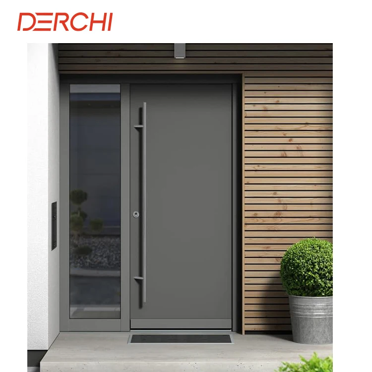 DERCHI Modern Design Security Aluminum Entry Door Exterior Security Steel Doors Homes Rntrance Villa Security Entrance Doors