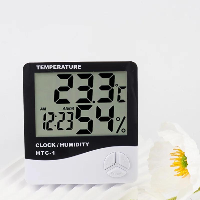 LCD Electronic Temperature Humidity Meter Indoor Room Digital Thermometer Hygrometer Weather Station Alarm Clock