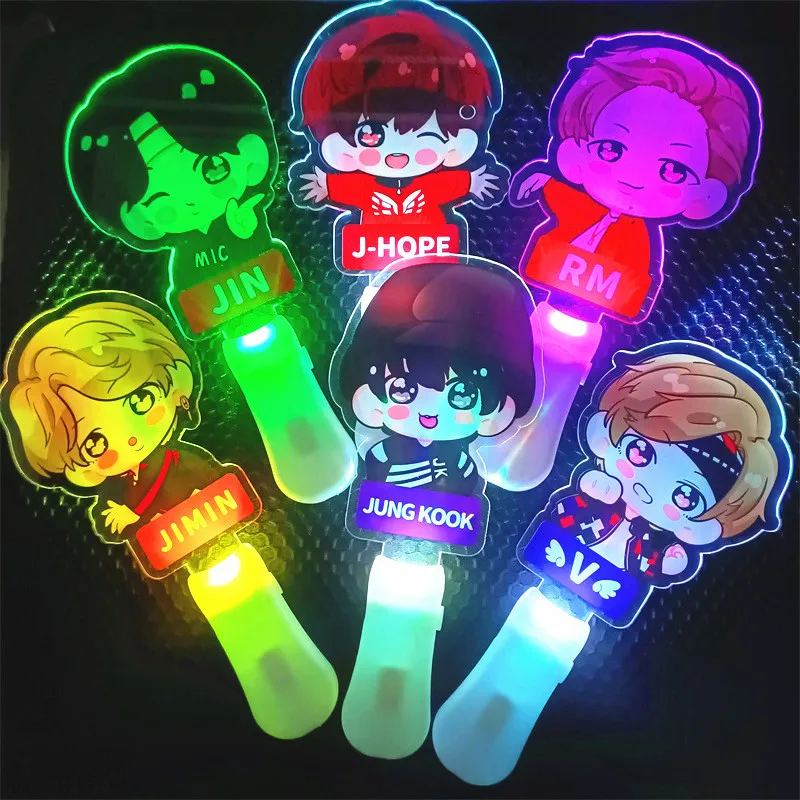 Лидер продаж акриловая светодиодная стикер Kpop Bangtan Boys JK Jin RM Suga Fan подарок концертная светящаяся палочка