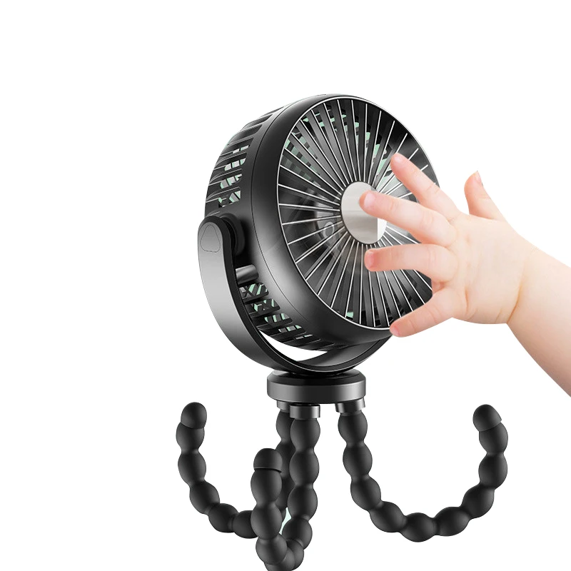Flexible Tripods Rechargeable Octopus Fan Handheld USB Fan baby carriage With Power Bank