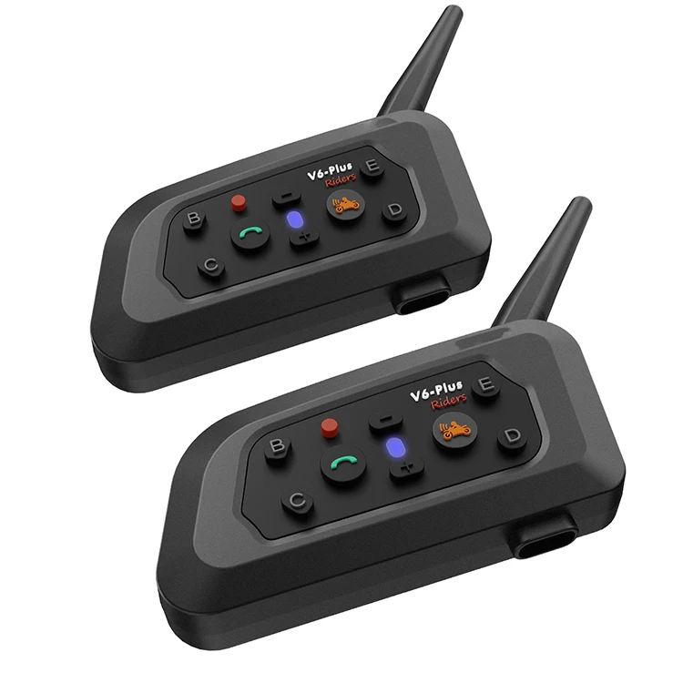 V6 Plus Motorcycle Helmet On-ear Headset True Wireless Headphone Earphones with 1500M Long Range Intercom HD Microphone