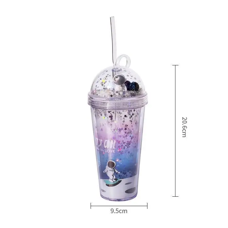 Astronaut Plastic Cold Drink Cup With Lids And Straws Tumbler Cups Wholesale Custom Logo OEM/ODM Novelty Plastic Drinking Cups