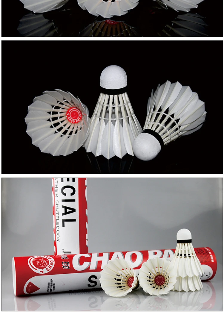 
chaopai special RED cheap high quality most durability flight A feather badminton chaopai shuttlecocks goose 