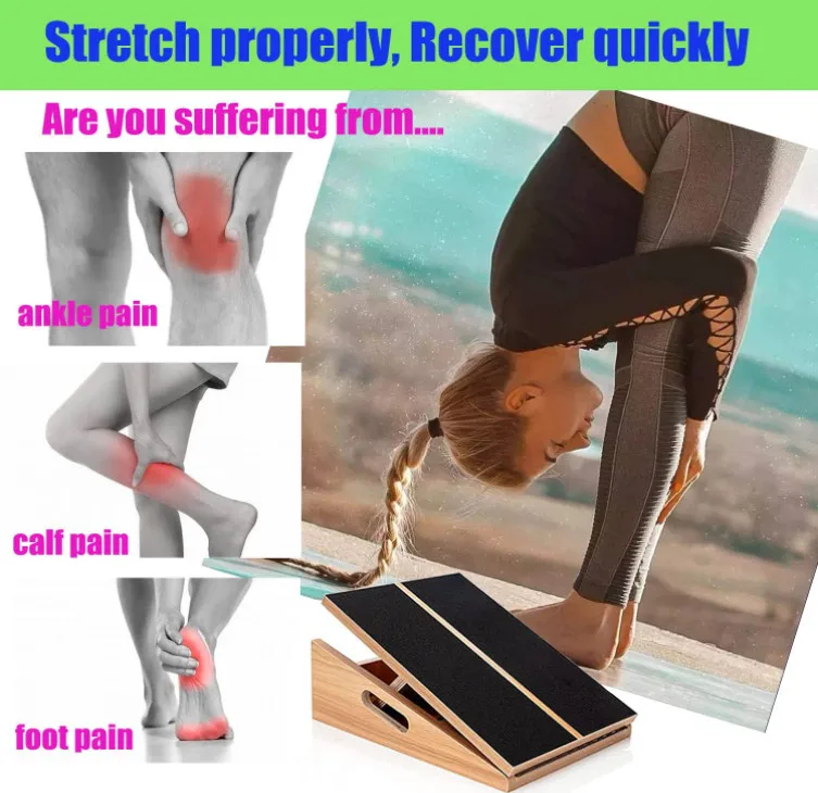 Best Selling Professional Adjustable Wooden Wedge Footrest Wood Slant Board