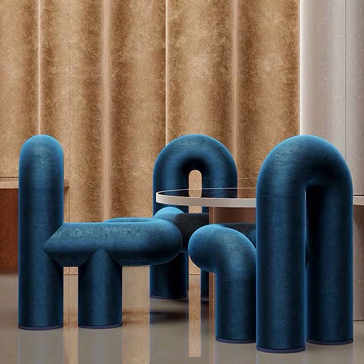 Designer fiberglass reinforced plastic special-shaped leisure chair creative bending unique shape leisure dining chair