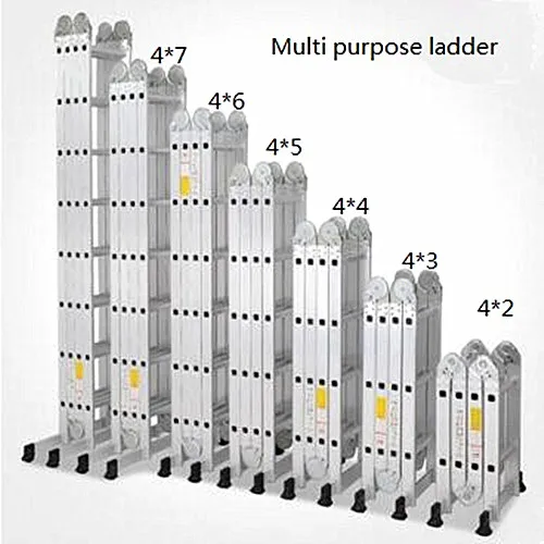 Multipurpose easy plegables escaleras de aluminio, high quality manual folding step ladder