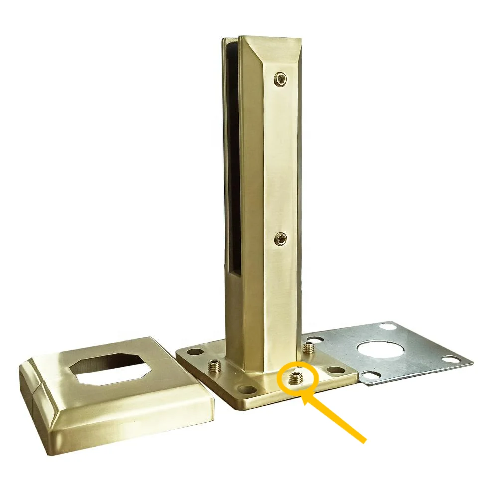 High repurchase rate Gold Stainless Steel Adjustable Glass Balustrade Spigot Glass Pool Fence Spigot Gold Color Glass Spigot