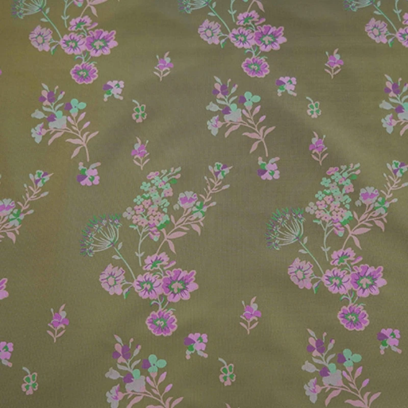 Top fashion Soft and smooth antique Hanfu vintage flower cheongsam yarn-dyed fabric for skirt