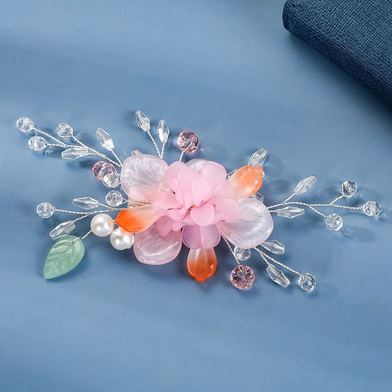 Carlo Factory Wholesale New Fashion Crystal Flower Pendant DIY Jewelry Set Anniversaries Weddings Bridal Hairpin Colorful
