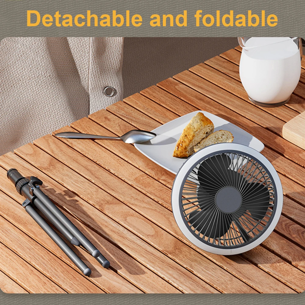 Outdoor tripod fan can shake its head 180 degrees Removable Ceiling standing camping fan portable hook fishing fan