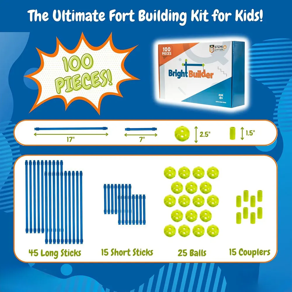 2024 SUNNUO новые индивидуальные наборы для строительства фортов детей DIY Toys 100 Pieces одеяло Крытый/Открытый