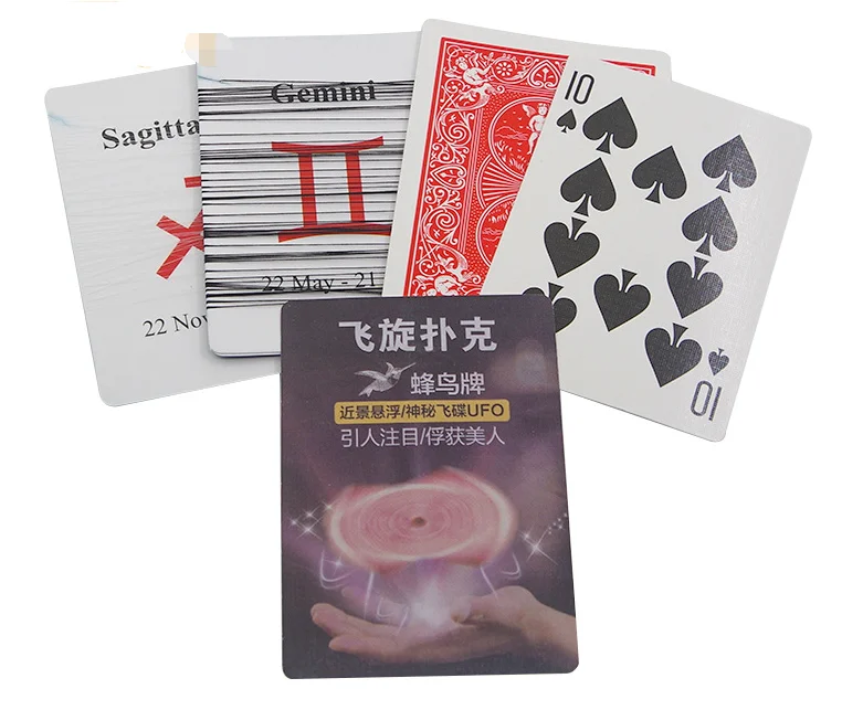 
1set Spinning Poker Magic Cards Floating Poker UFO Suspended Magic Tricks Party Props Toys For Children Close-up Performance 