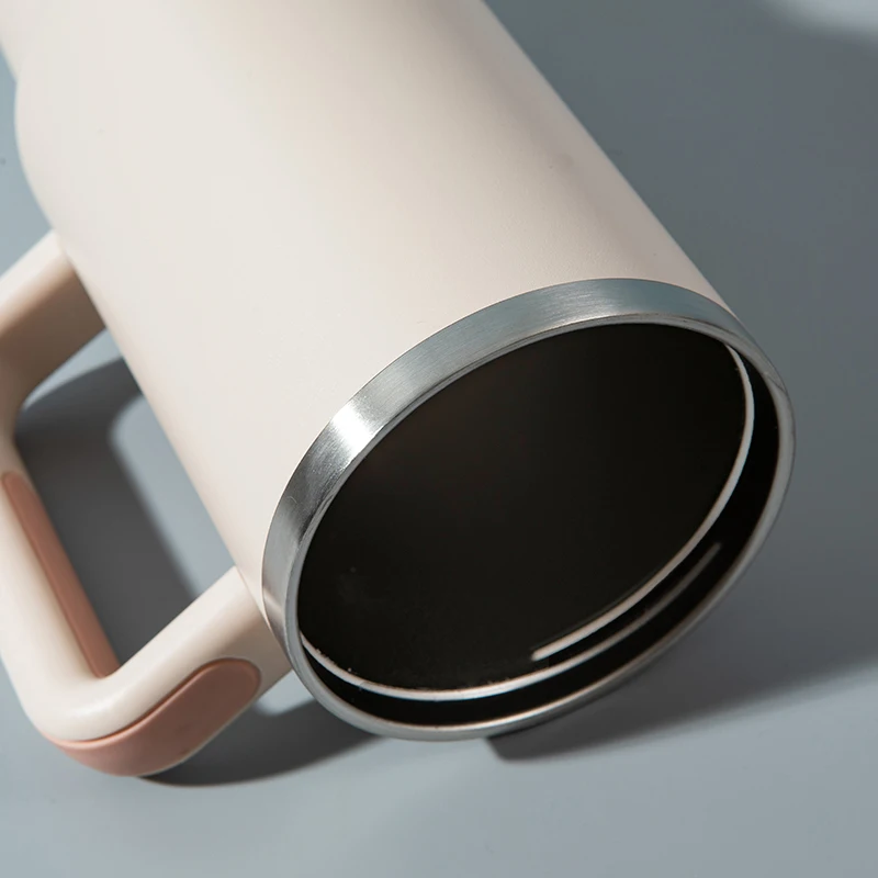 40 Oz Sublimation Tumbler Blank Stainless Steel Insulated Travel Mug Double Wall Cup With Handle & Straw