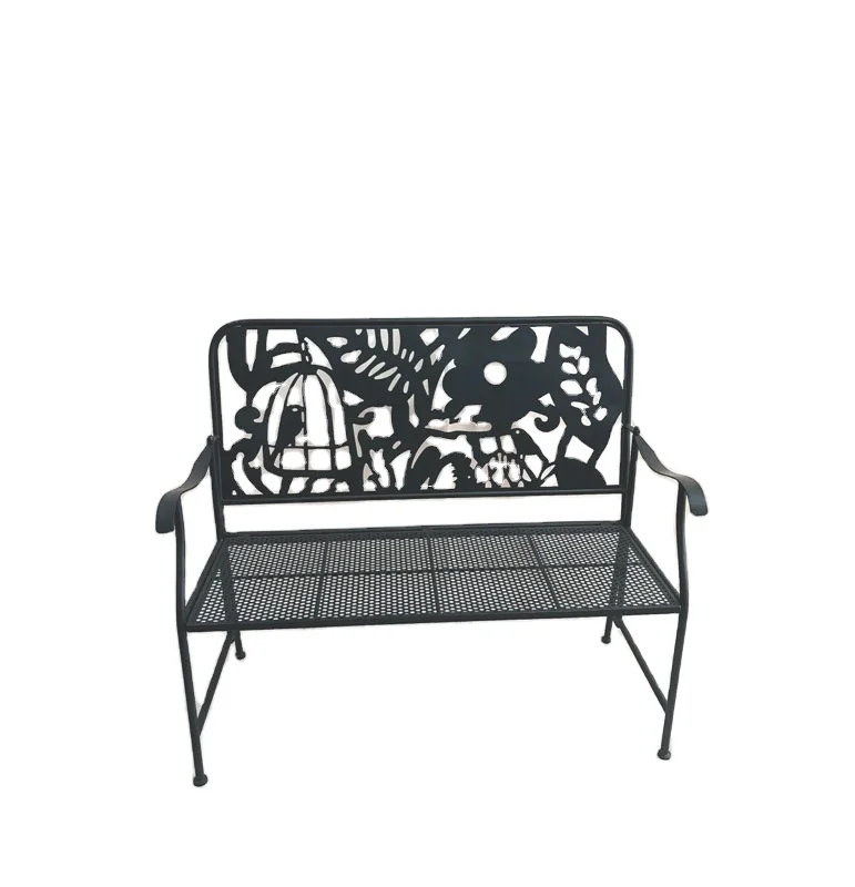 
Park Yard Furniture Cast Iron Frame Black Patio birdcage Outdoor Garden Bench 