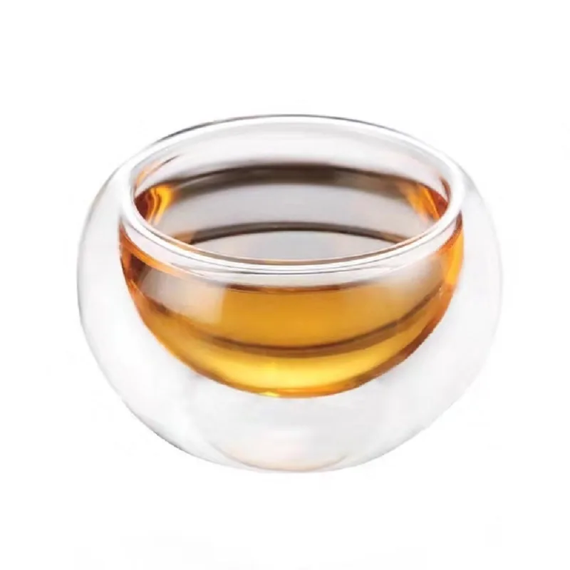 50ml wholesale high borosilicate clear double wall glass Mug tea cup