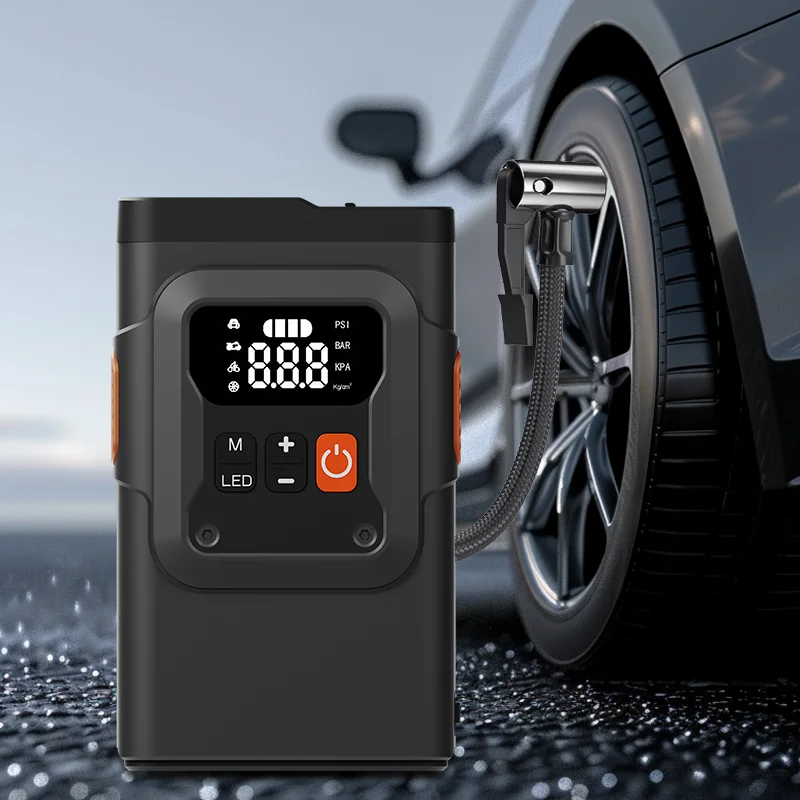 4 In 1 Functions Portable Car Jump Starter Battery Multifunction Jump Starter With Air Compressor Portable Car Jump Starter