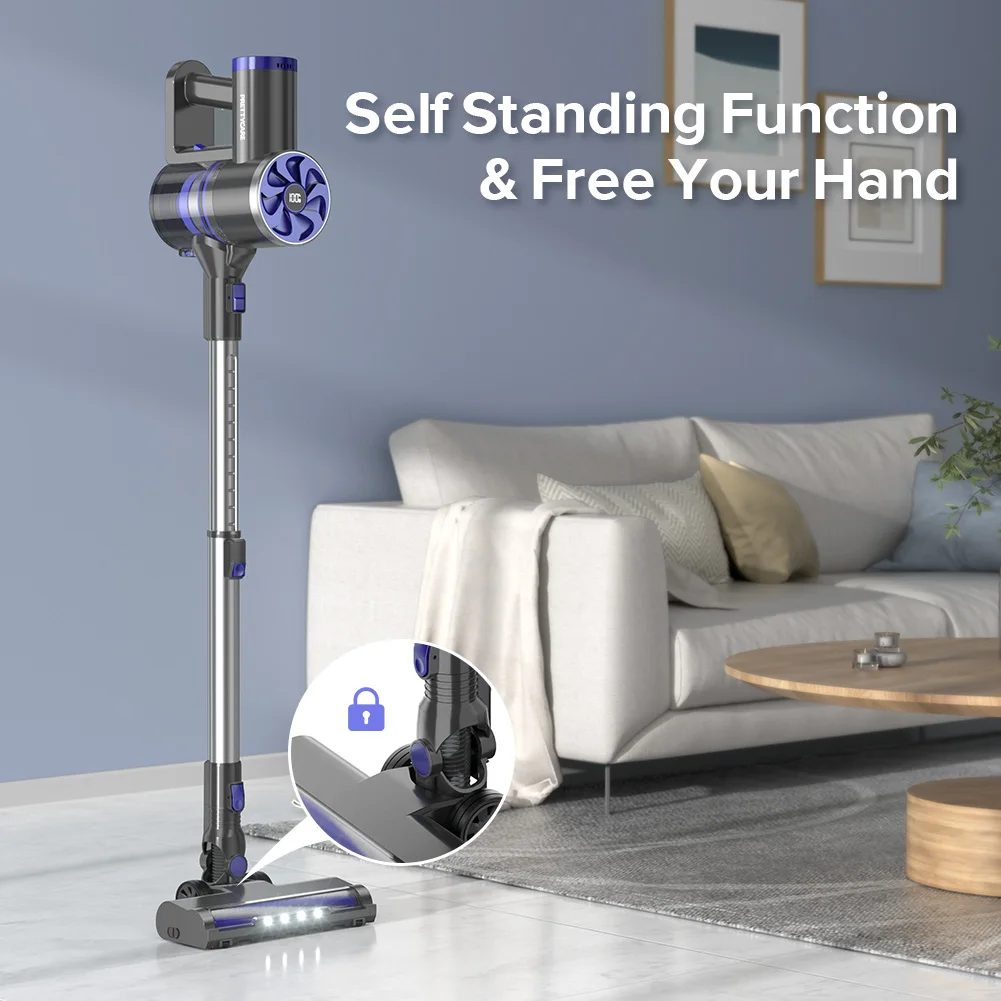 Cordless Vacuums House Cleaner PRETTYCARE P4 Handheld Electric with Led Light & Telescopic Tube to Remove Home Bed Mites Cleaner