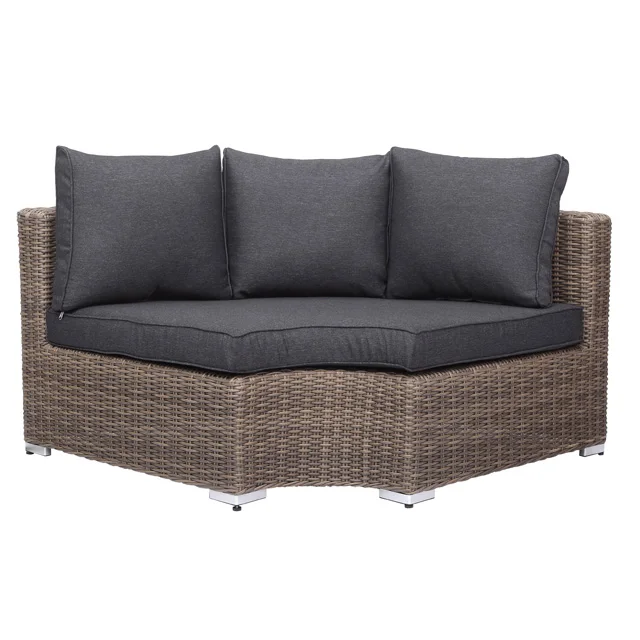 
Modern style garden use luxury PE wicker-weaving outdoor round corner sofa 