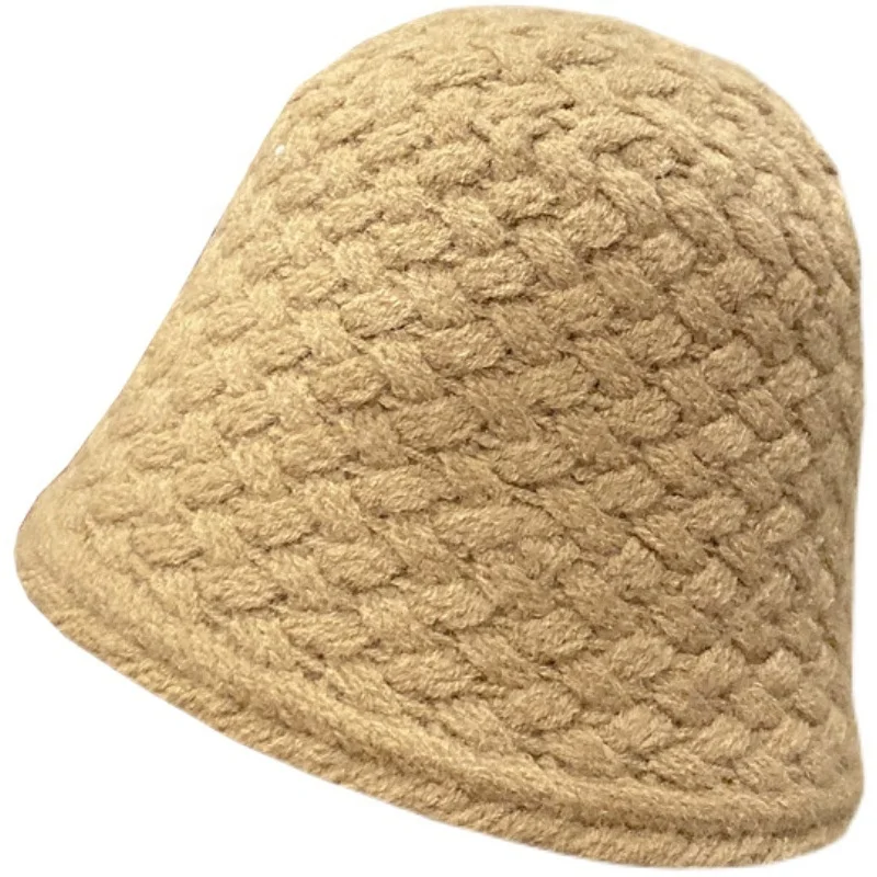Autumn and Winter Warm Retro Acrylic Knitting Bucket female Korea Sweet Fisherman Hat Versatile hat