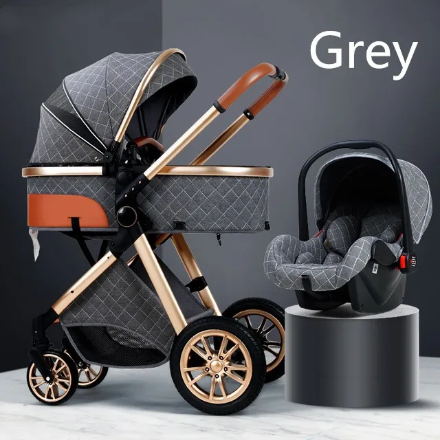 Luxury aluminum frame high quality high view baby push car stroller 3-in-1