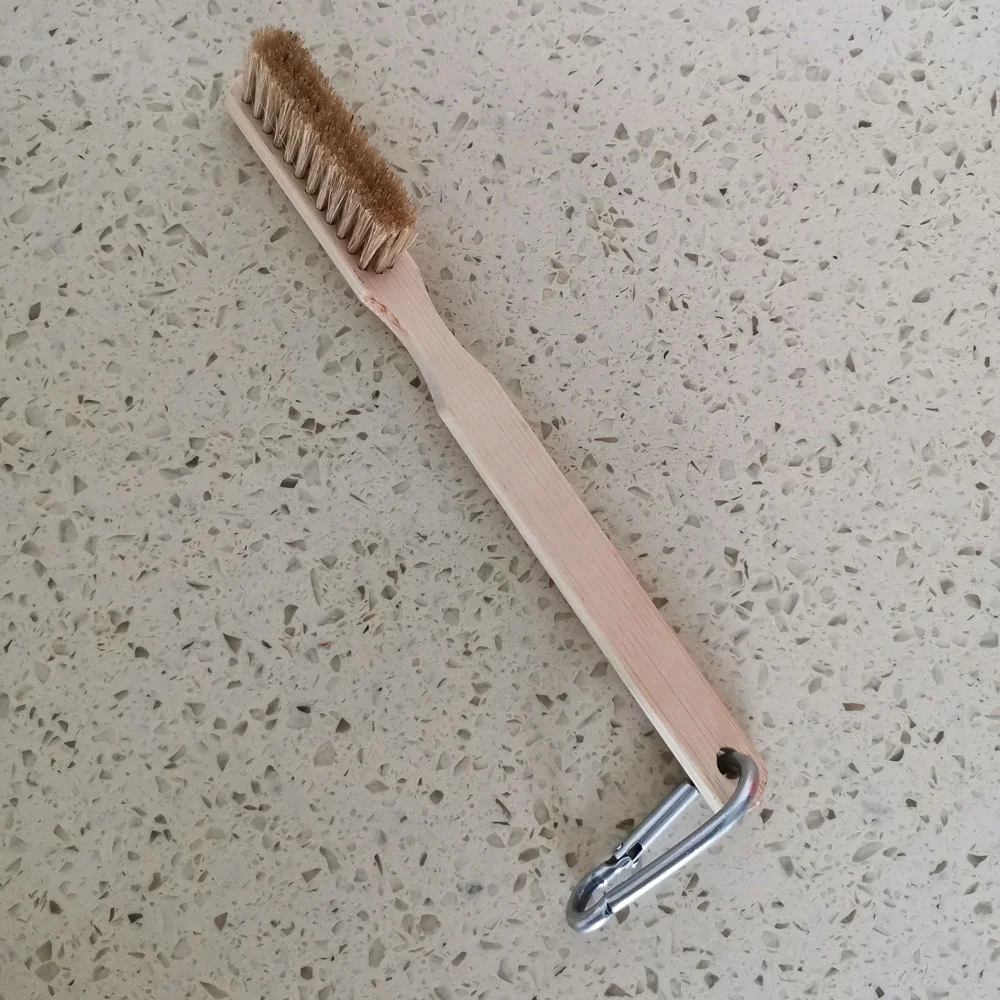 Bamboo Handle Cleaning Carabiner Climb Brush