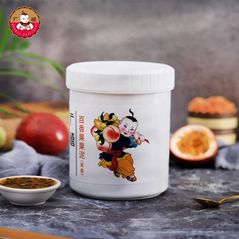 1.2kg Double Happiness Passion Fruit Puree Jam for Bubble Tea or Flavored Drinks
