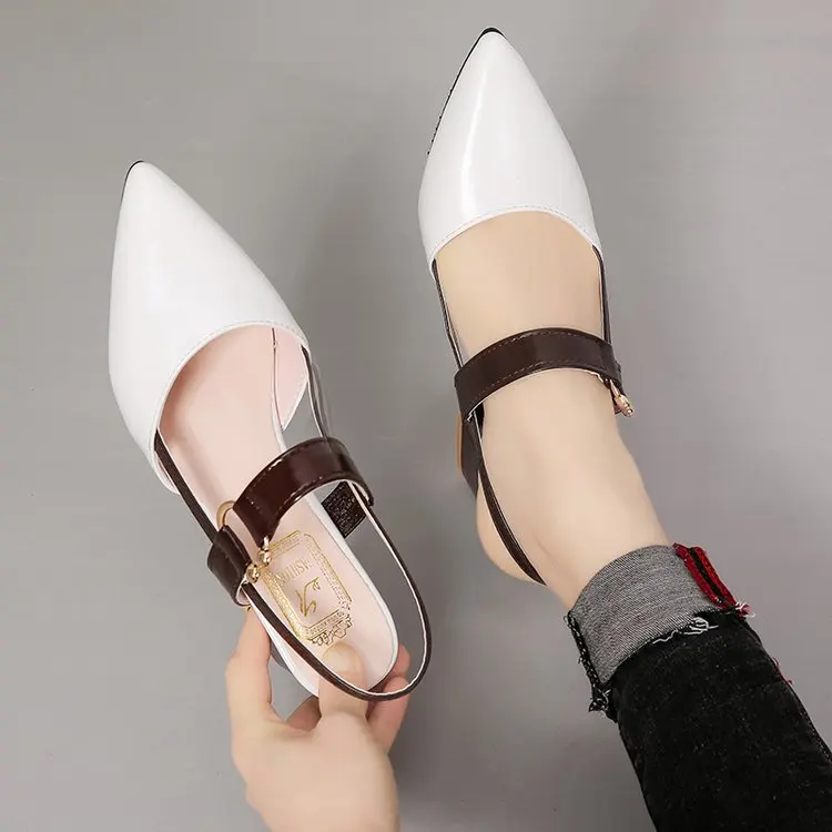 New Design Fashion Women Sandals Pumps Summer Shoes Chunky High Heel Comfortable British Style Classic Office Lady Wholesale