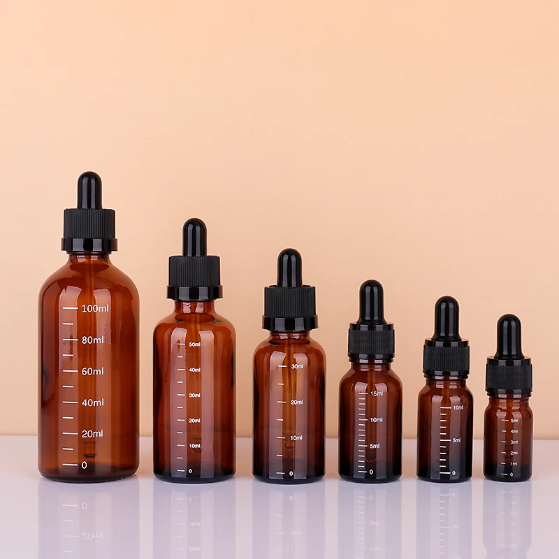 5ml 10ml 15ml 20ml 30ml 50ml 100ml Glass Dropper Bottle With Scale Mark Graduated Cosmetic Glass Bottle For Essential Oil
